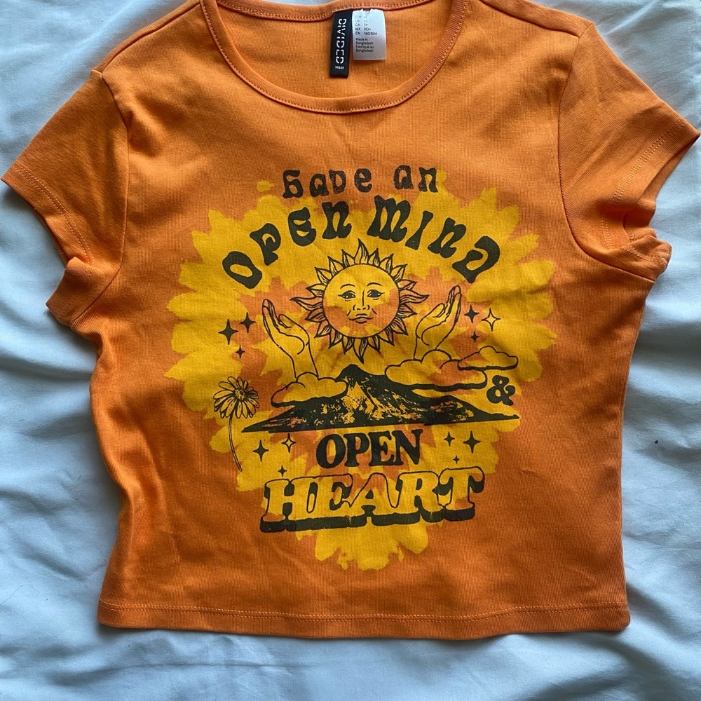 H&M Graphic Orange Crop Top